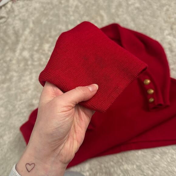 Saint James 100% New Wool Knit Pockets Cardigan Sweater Gold Button Down - Picture 8 of 11